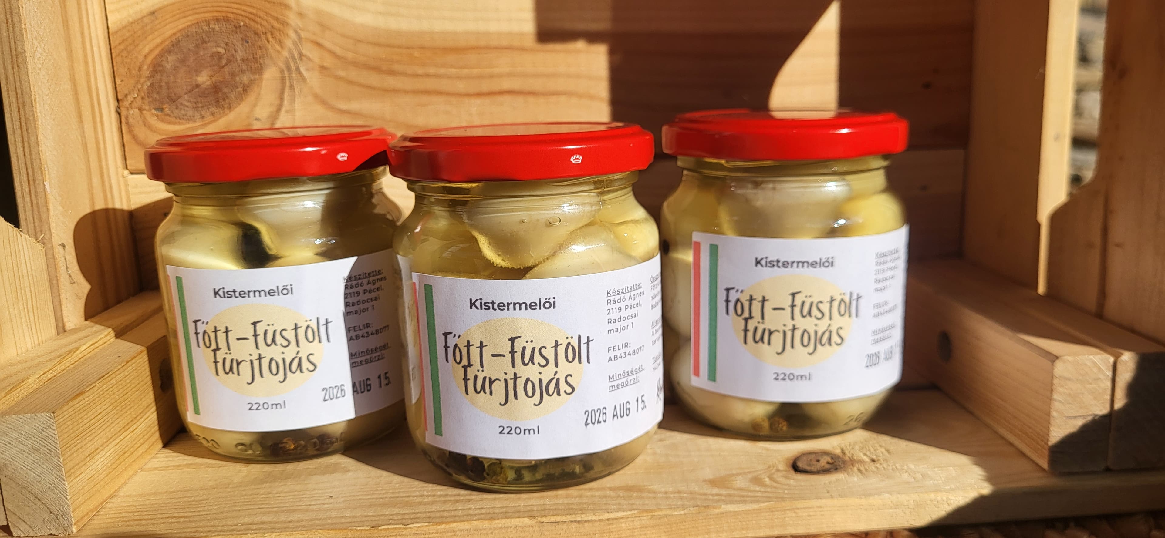 Főtt-füstölt fürjtojás olajos páclében - 220ml