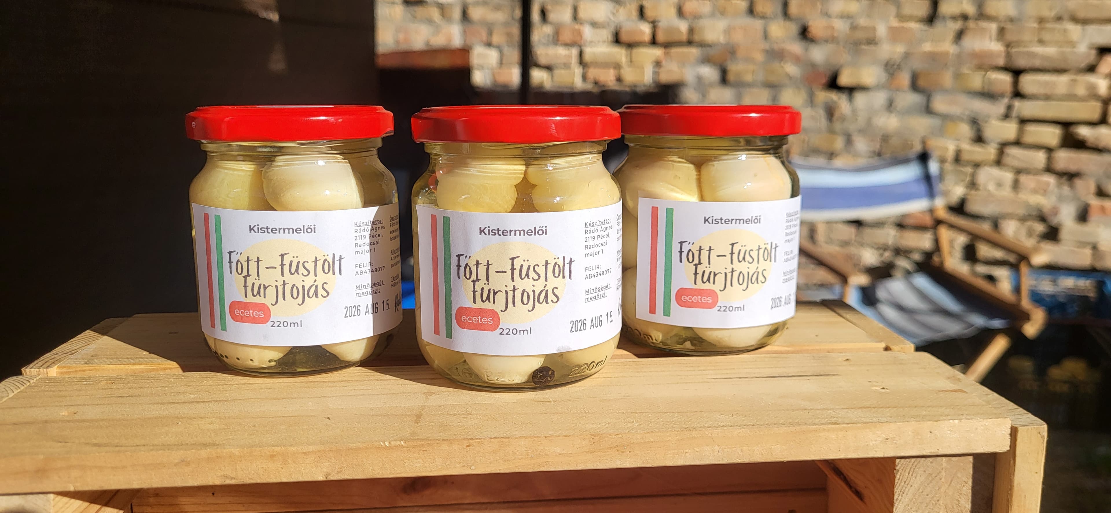 Főtt-füstölt fürjtojás ecetes lében - 220ml - 2