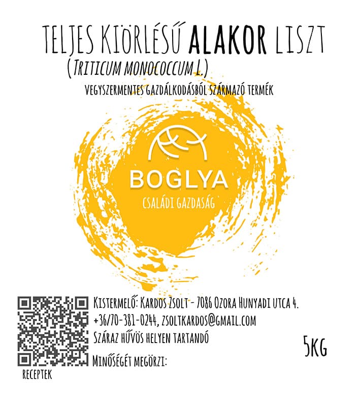 5kg Teljes Kiőrlésű ALAKOR Ősbúzaliszt