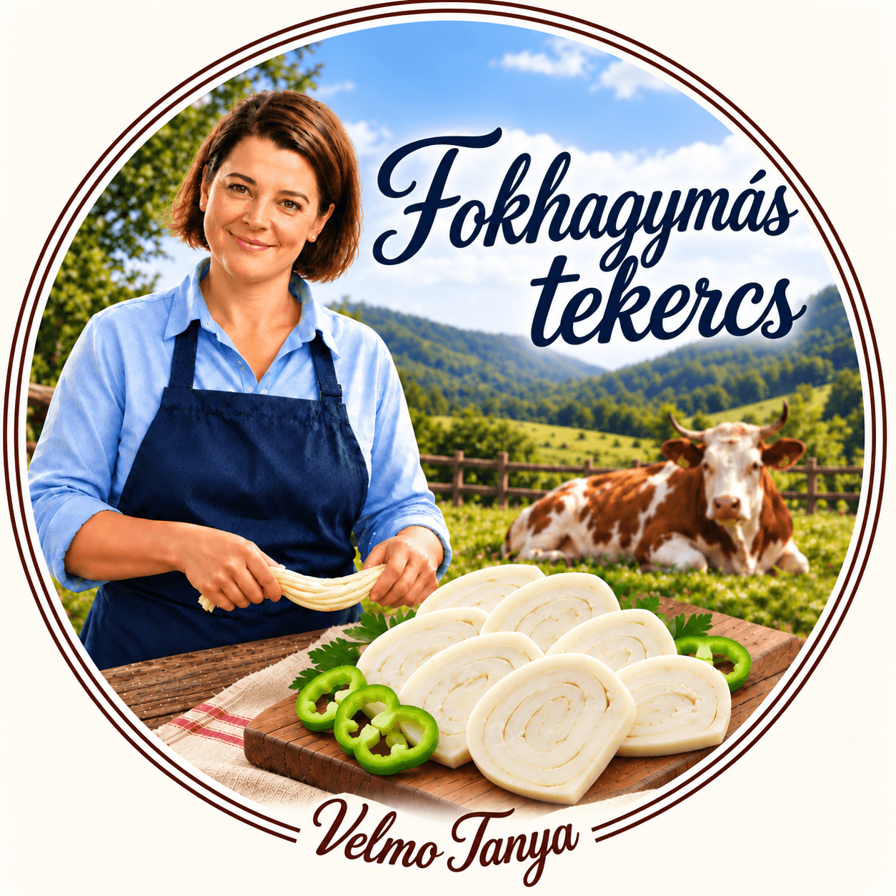 Fokhagymás tekercs - füstölt gyúrt sajt